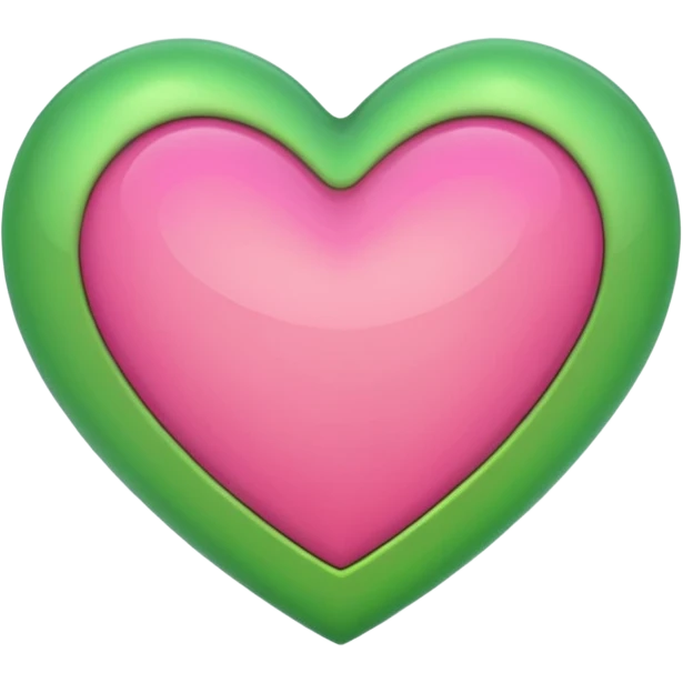 Verde e rosa cuore emoji