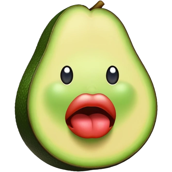 Aguacate con labios grandes emoji