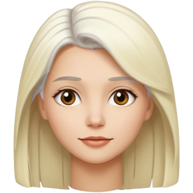 Güzel sarışın bir kadın kıyafeti beyaz saçları düz emoji