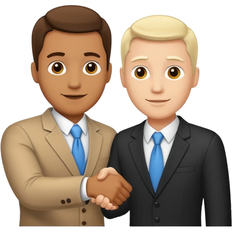 A man shaking hands with a white man emoji