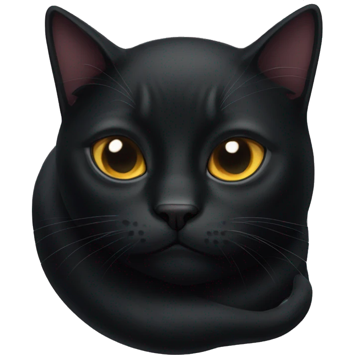 Black cat curled up  emoji