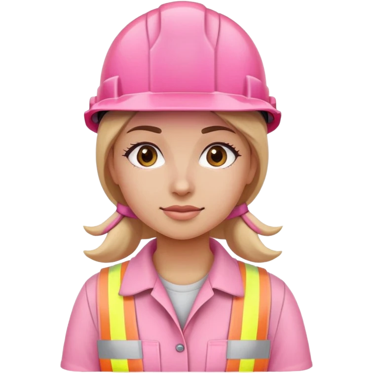 Girl worker in a pink hard hat emoji