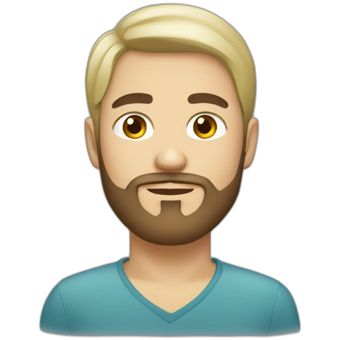 Uzbek white guy with beard and short hair emoji