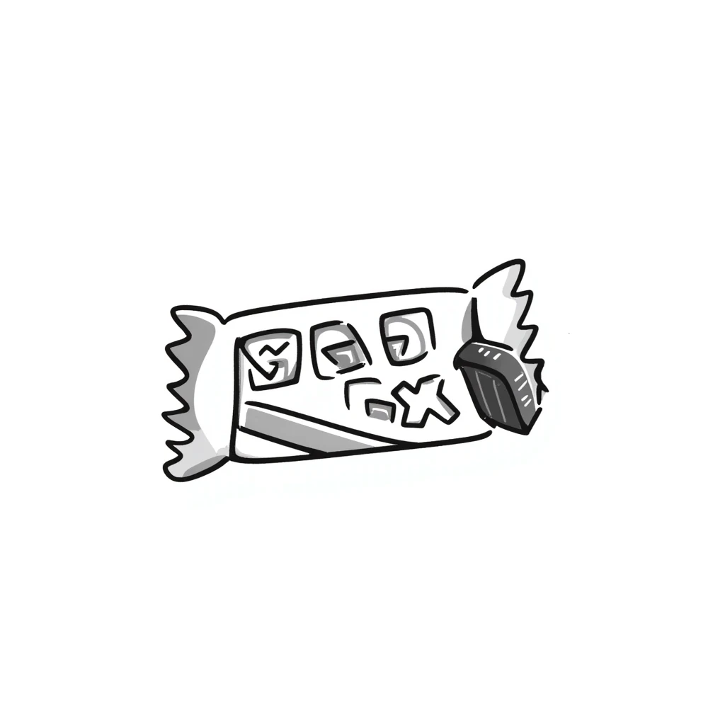 hand-drawn doodle style chocolate bar emoji