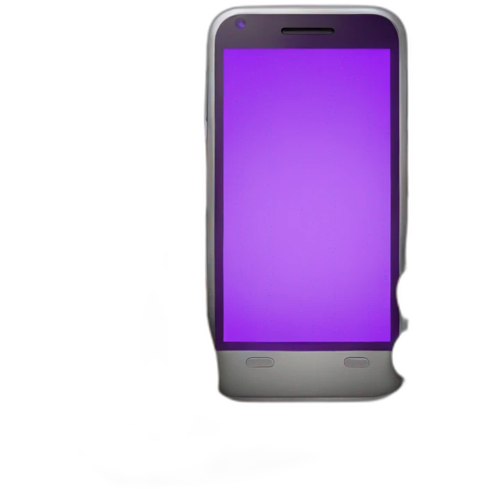 Smartphone with purple screen emoji