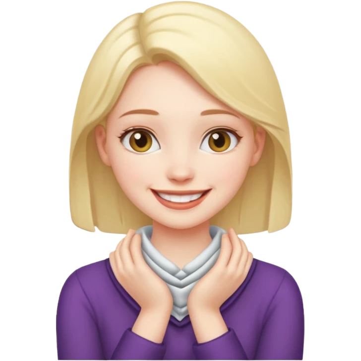 Girl choking herself out while smiling  emoji