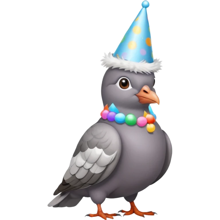 Pigeon with a party hat emoji