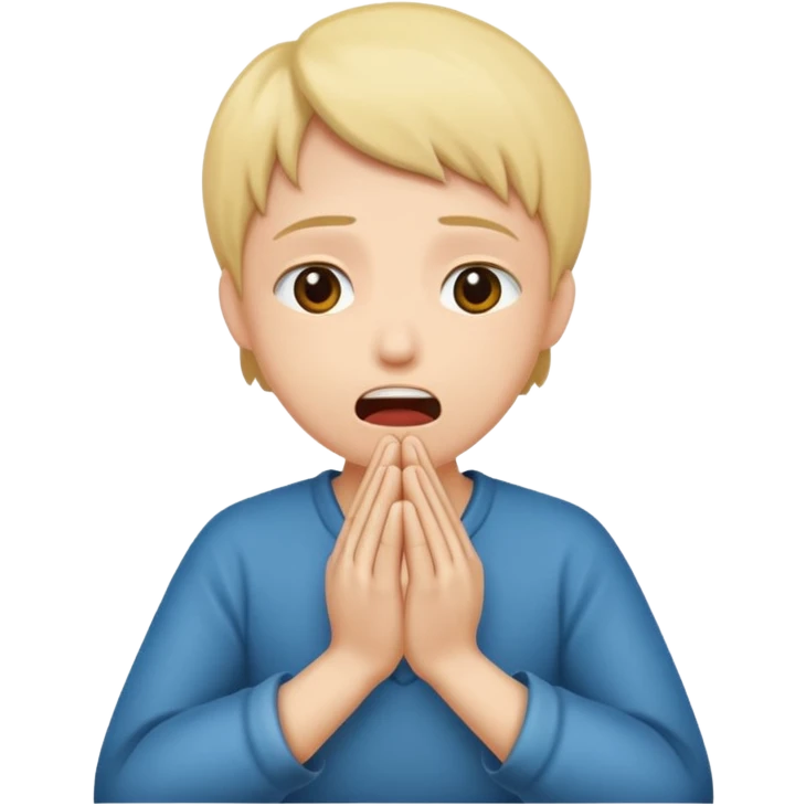begging and pleading with clasped hands and open mouth emoji