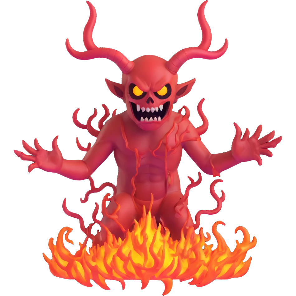 demonic artist with chaotic energy creating insane artwork emoji