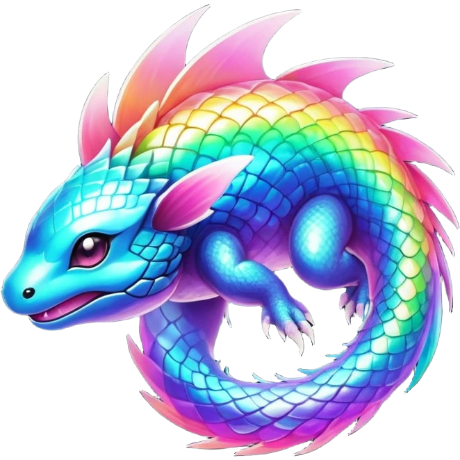  Shiny sparkly transparent bioluminescent luminescent vibrant bright pastel dark exotic tropical iridescent colorful nebula rainbow gradients cyber-Protogen-Fakémon-Pokémon-Vernid-creature emoji