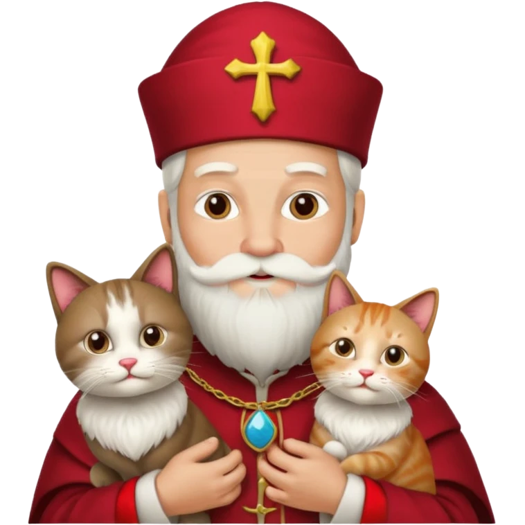 sinterklaas maar hij houd een kat vast emoji