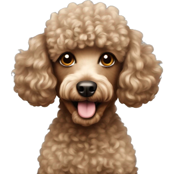 small poodle with brown curly hair emoji