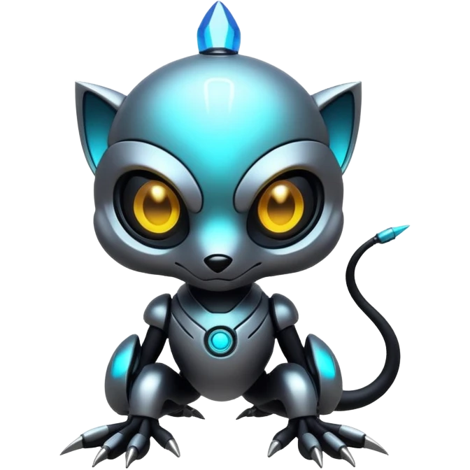 Futuristic shiny cyberpunk-Fakémon-Pokémon-creature emoji