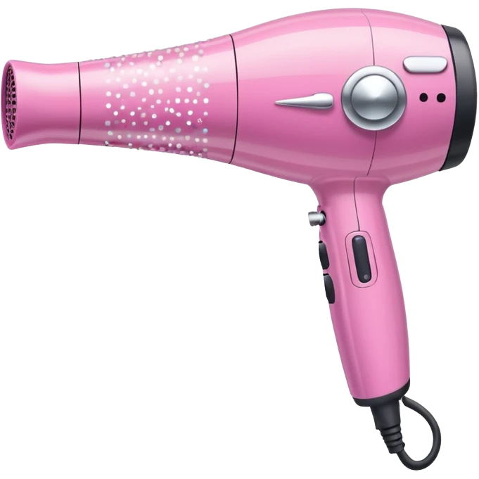 pink elegant blow dryer decorated with sparkles emoji