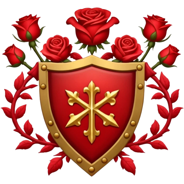 brasão medieval rosa de sangue vermelha emoji