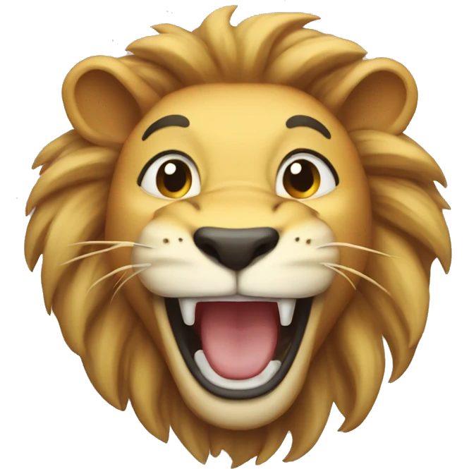 Laughing lion emoji