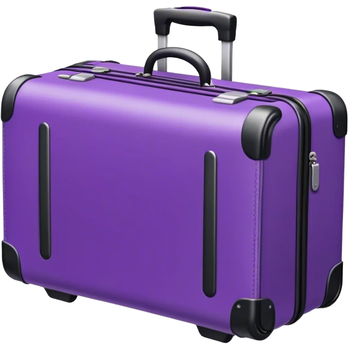 Purple suitcase on wheels emoji