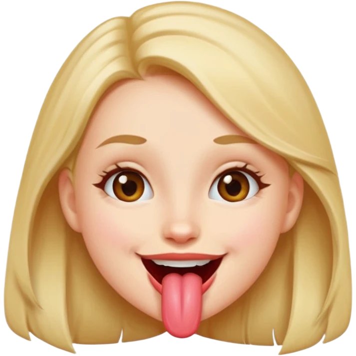 a girl sticking her tongue out being happy emoji