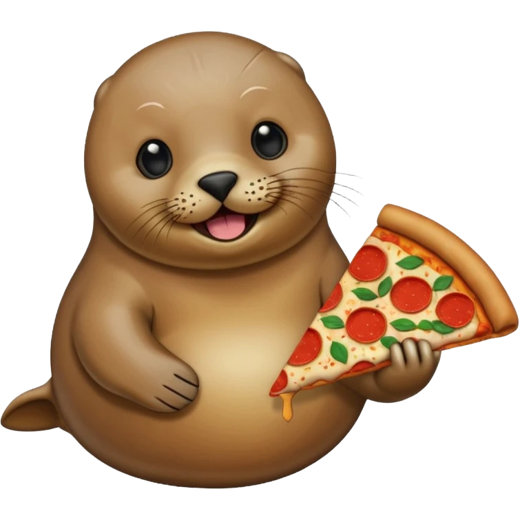 Seal eating pizza emoji