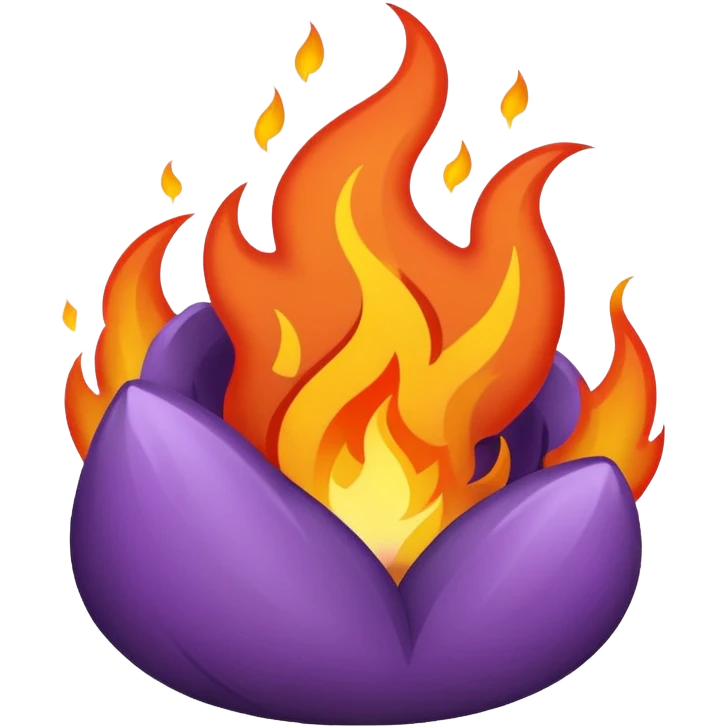 plain purple no orange color fire emoji