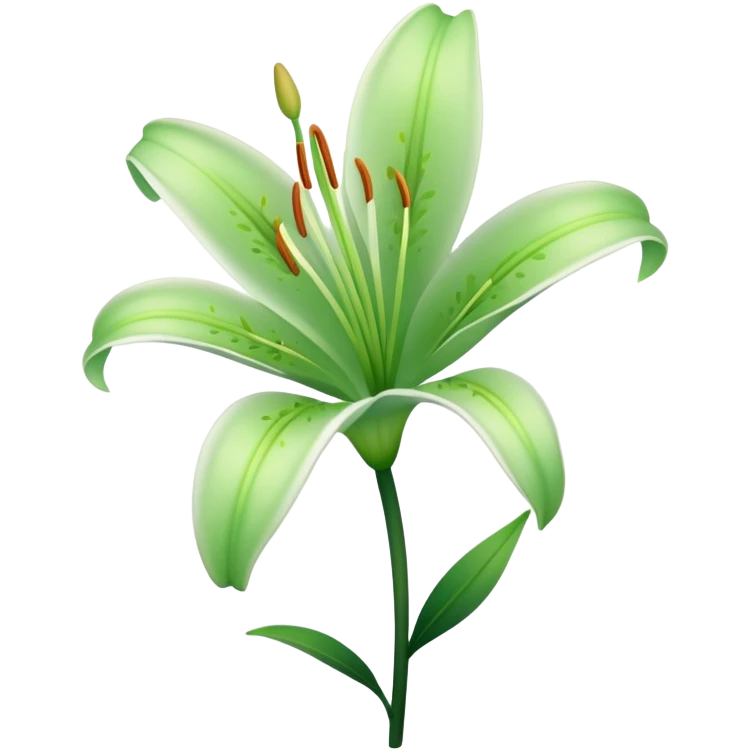 single Soft Green Lily
, straight stem emoji