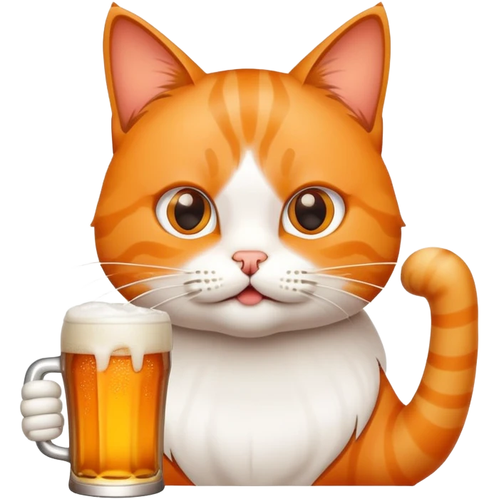cat with phone drinking beer emoji