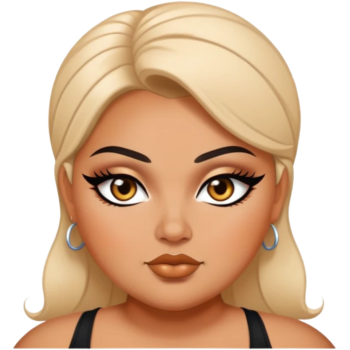 pretty plus size baddie with eyeliner  emoji