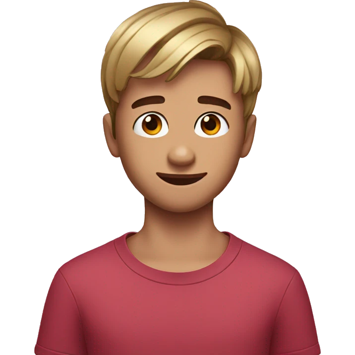 boy with tiktok edgar cut emoji