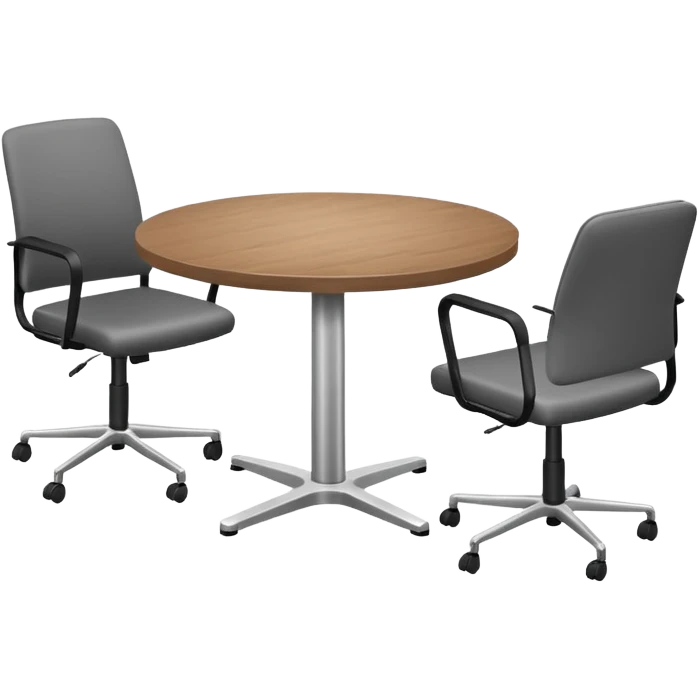 table and three office chairs emoji