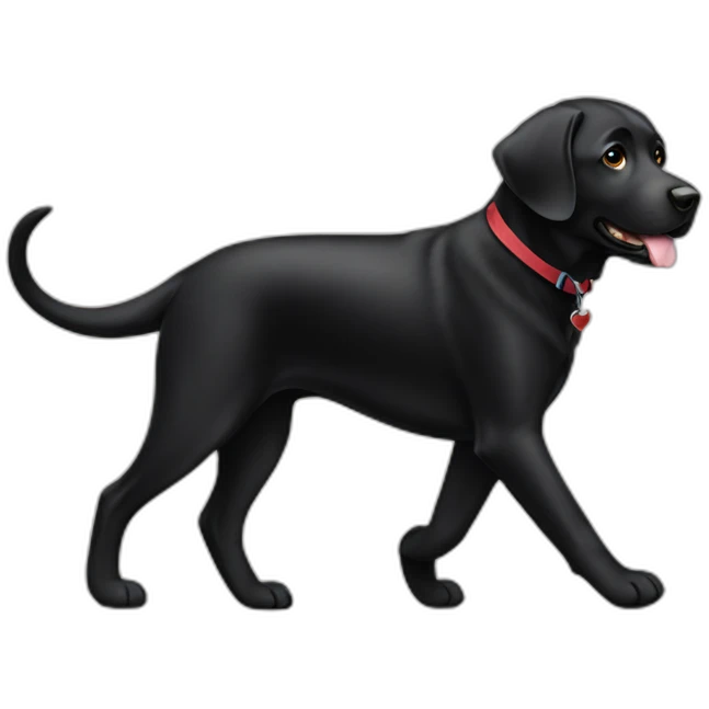 a black labrador who is walking emoji