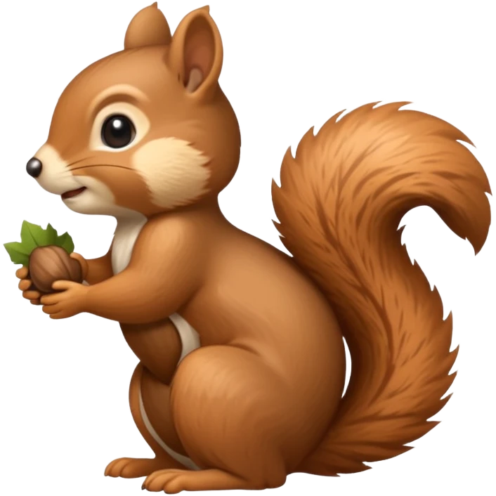 A cute little squirrel, full body, standing in side view. emoji