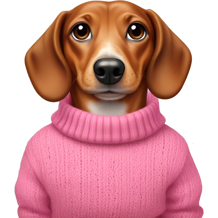 Weiner dog with pink sweater emoji