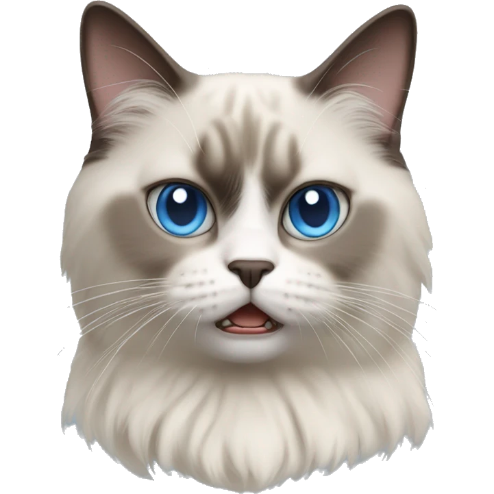 angry shorthaired blue eyed ragdoll cat emoji