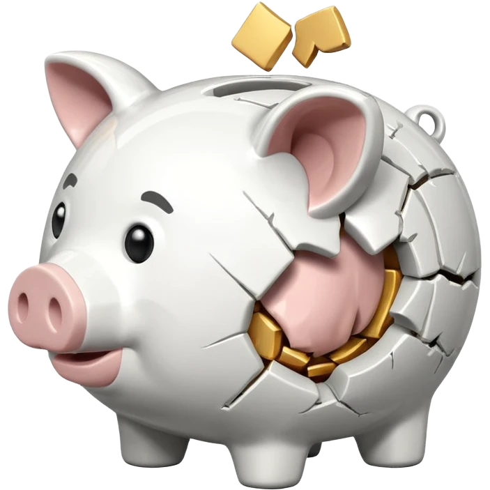 broken and empty piggy bank emoji