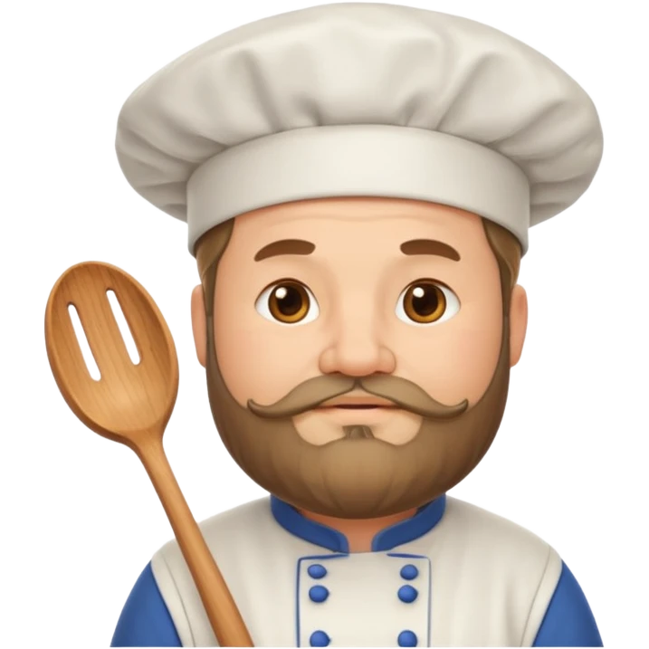 medieval fat, middle-aged, bearded chef emoji emoji