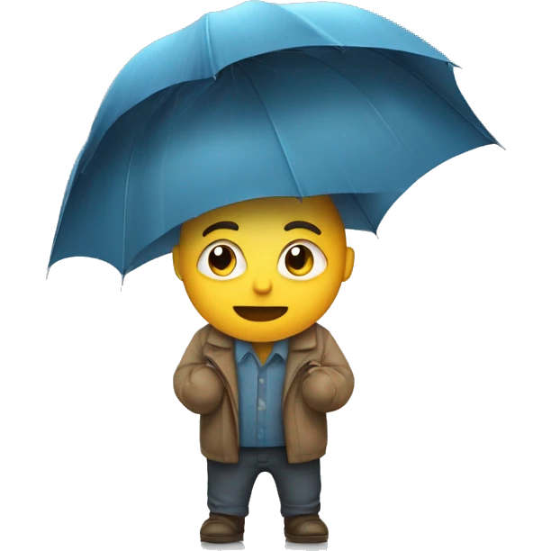 un hommes sous la pluie  emoji