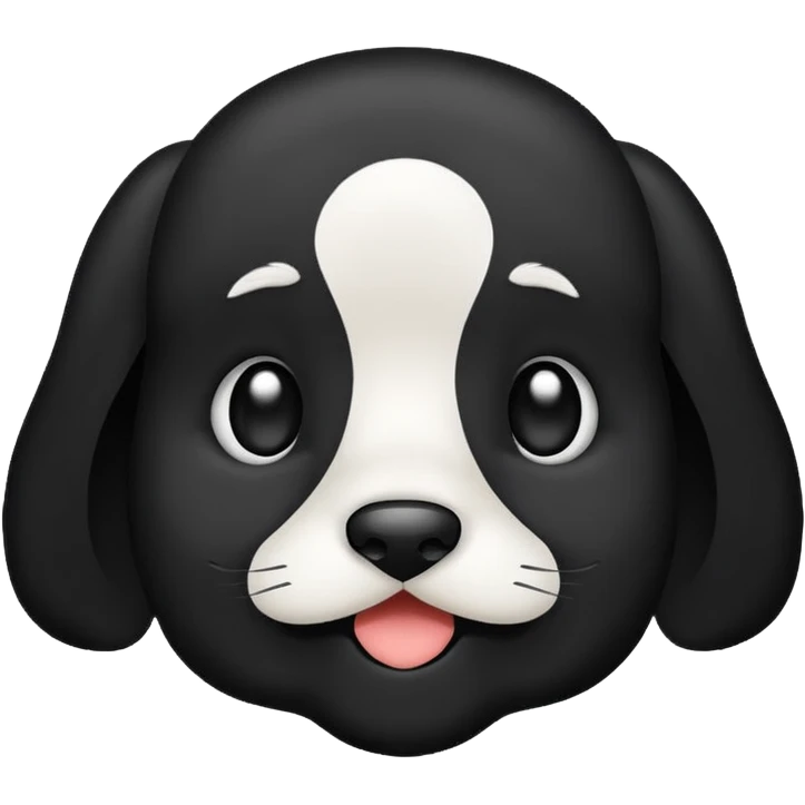 Black doodle with white chin emoji