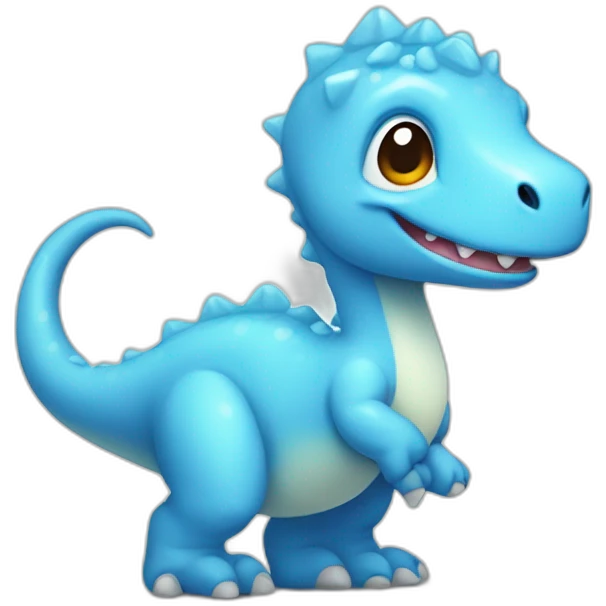 Light blue mini cute dinosaur  emoji