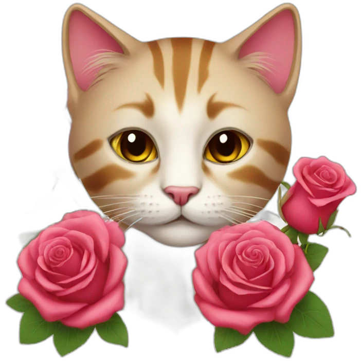 Cat with rose emoji