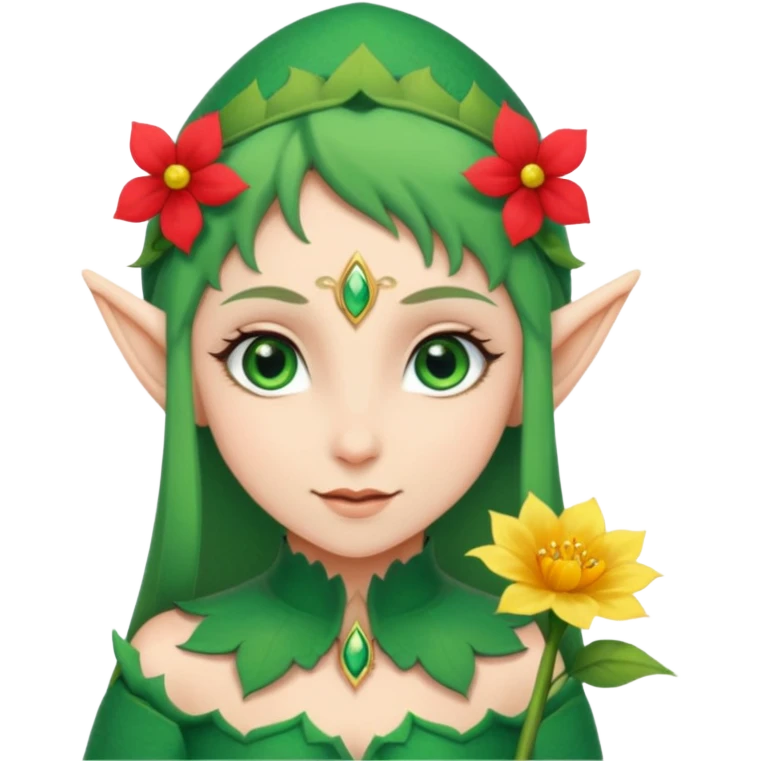 elf woth flower emoji