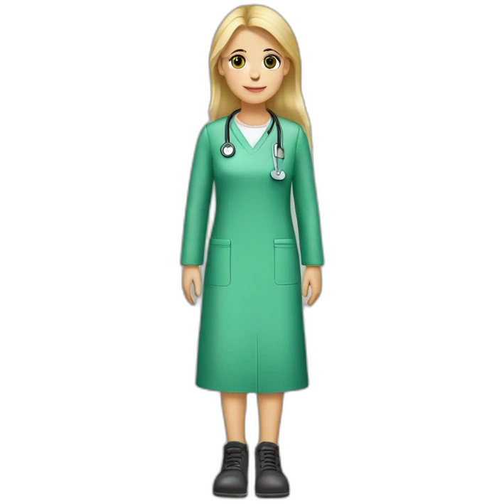 Enfermera rubia zapatos verdes emoji