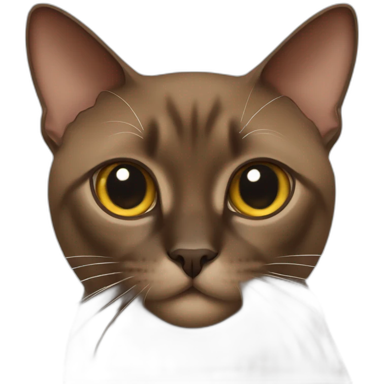 Brown Burmese cat emoji