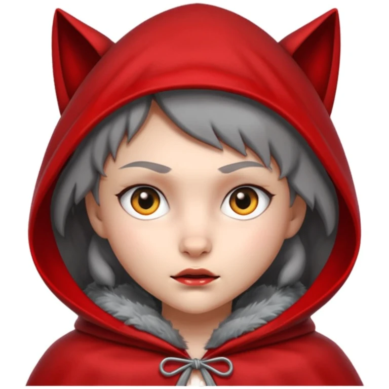 Little Red Riding Hood and wolf emoji