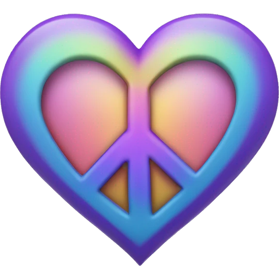Purple rainbow heart it’s a peace sign  emoji