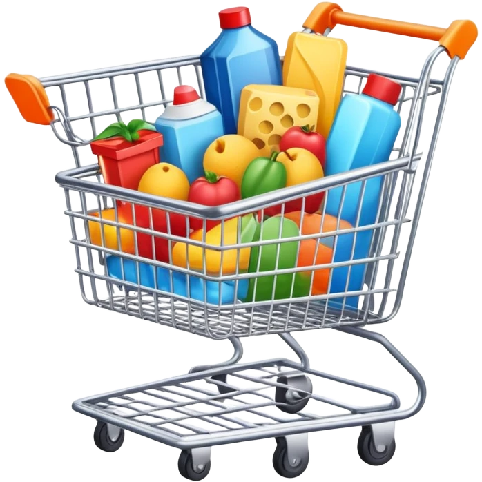 ecommerce shopping cart with items emoji