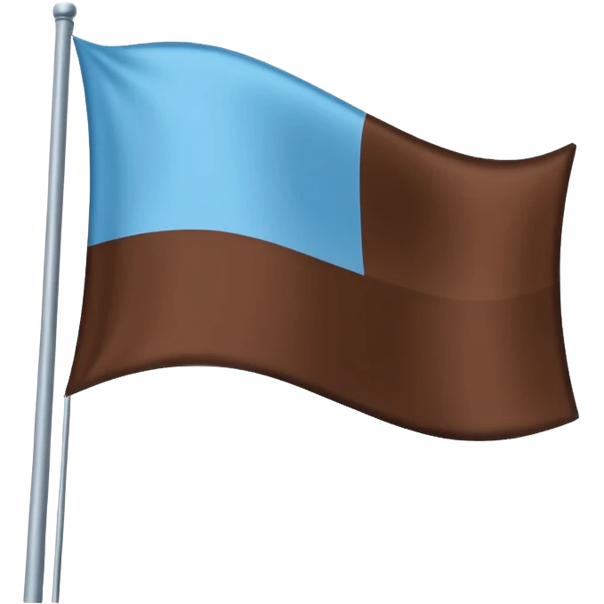 A flag with light blue and chocolate colour emoji
