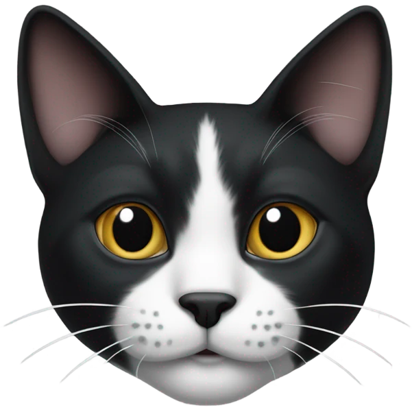 tuxedo cat with black spot next to nose emoji