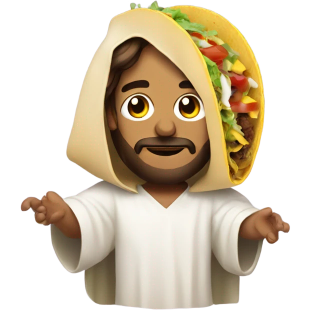A taco dressed up like Jesus  emoji