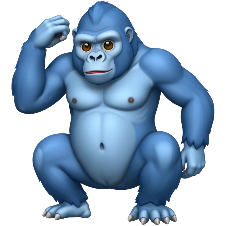a blue gorilla with no legs emoji