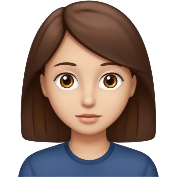 nonchalant brown hair and eyes emoji